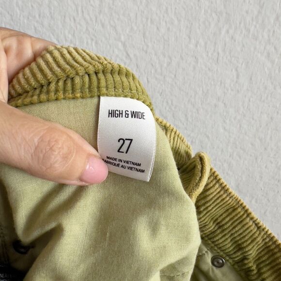 BDG Yellow Green Corduroy High Waist Wide Leg Pants Womens 27 - Picture 4 of 6